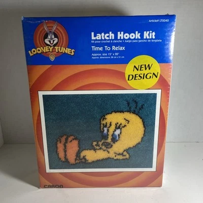 Винтажный Looney Tunes Tweety время, чтобы расслабиться 15 «X 20» защелка крюк набор - новый запечатанный - Изображение 1 из 3