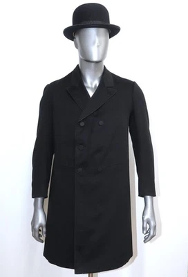 Casaco de lã preto antigo francês 1900 sob medida BELLE JARDINIERE PARIS P/M - Imagem 1 de 4
