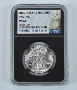 1942 Walking Liberty Half Dollar Original Bag Fragment MS64 NGC *1102 - Picture 1 of 5