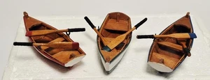 Department 56 Original Snow Village Accessory Set of 3 Wooden Ruderboats Retired - Bild 1 von 11