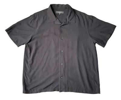 Rag & Bone Avery Viscose Shirt Large Relaxed Black Button Up Career Wear Casual - Image 1 of 4