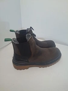 Kamik Tyson C Chelsea Chocolate Brown Leather & Flannel Lined Boots Men's Size 8 - Picture 1 of 19