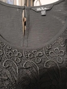 Ulla Popken - elegantes schwarzes Top mit Spitzeneinsatz  54/56 - ungetragen !! - Bild 1 von 3