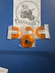 FLT Harley 86-99 Amber Turn Signal Blue Dot Set (4 lens) Made USA DOT Approved - Picture 1 of 2