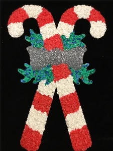 MELTED PLASTIC POPCORN CHIP CHRISTMAS CANDY CANE HOLIDAY DECORATION COLLECTIBLE - Picture 1 of 6