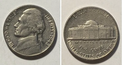 1948 P  Jefferson Nickel, Choice BU,  Good  Steps - Image 1 of 4