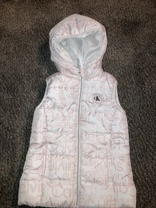 Calvin Klein Jeans CK Logo Kinder rosa und weiß CK Logo Weste Größe 6X stilvoll! LN - Bild 1 von 8
