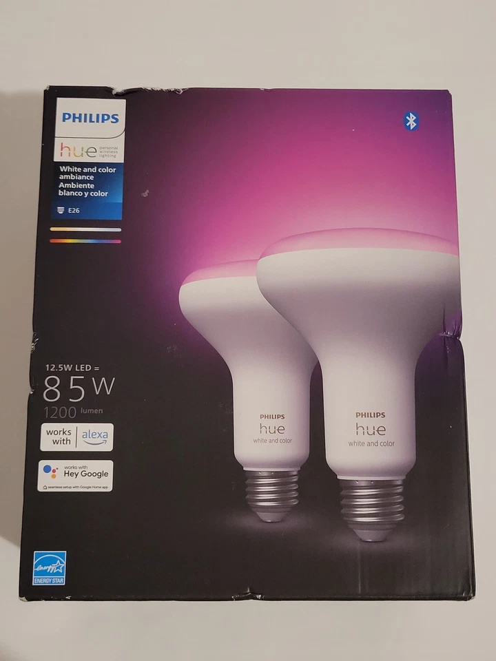 Philips- Hue BR30 Bluetooth 85W Smart LED Bulb (2-Pack) - White & Color Ambiance - Image 1 of 1