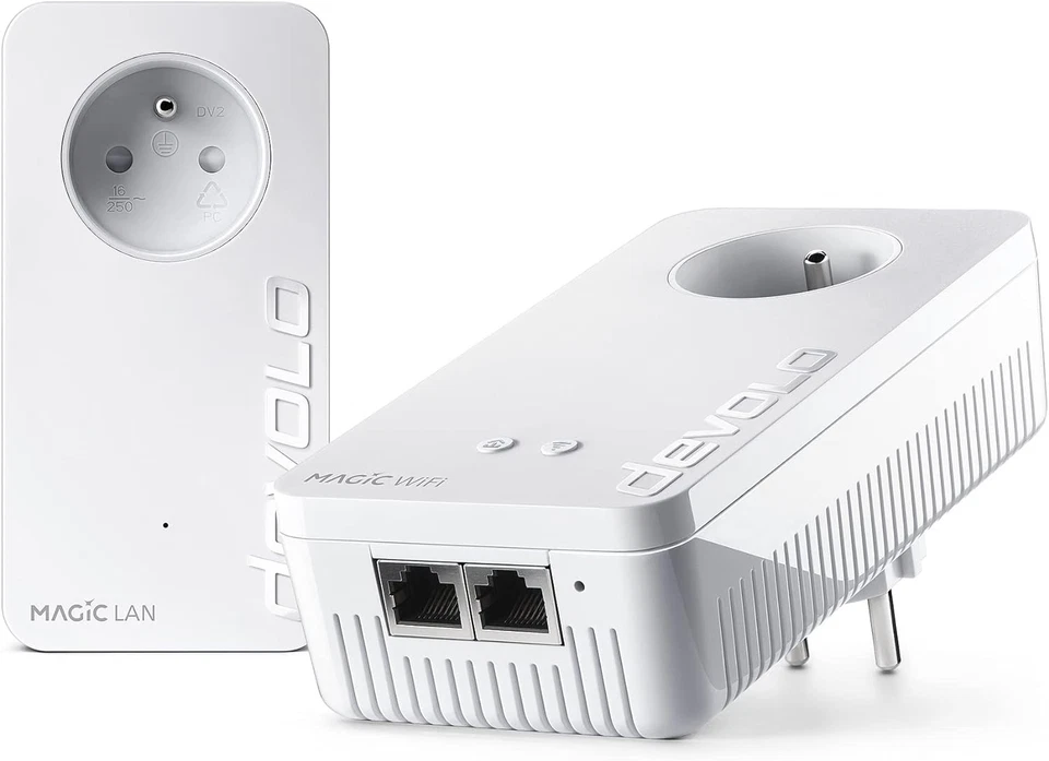 Devolo Magic 2 WiFi 6 (ax) Starter Kit: 2 x Adapter CPL WiFi, Gigogne Steckdose  - Bild 1 von 3