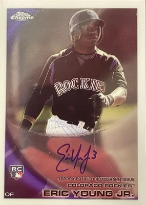 ERIC YOUNG 2010 TOPPS CHROME ROOKIE RC on card AUTO !! 🔥🔥 COLORADO ROCKIES - Image 1 of 2