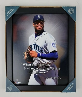 KEN GRIFFEY, JR- Seattle Mariners  MLB Pro Quotes Photo (Size: 9" x 11" Framed) - Image 1 of 4