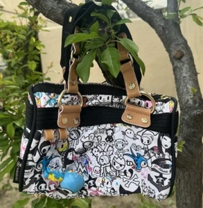 Tokidoki Mini Boston Hand Tote Bag Bone Skull Charm Japan - Picture 1 of 13