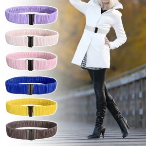 Lady Buckle Waist Belt Cinch Elastic Stretch Waistband for Down Puffer Coat Belt - Picture 1 of 31