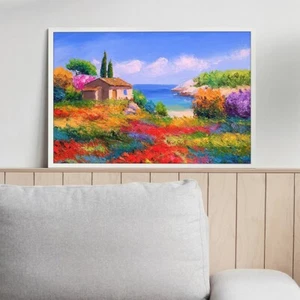 Seaside Landscape Canvas Painting Wall Art Picture Print Poster Home Decor Mural - Picture 1 of 7