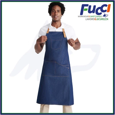 GREMBIULE DA CUCINA DONNA UOMO UNISEX CON TASCA ROLY BAR CHEF PIZZA COOKING  - Immagine 1 di 3