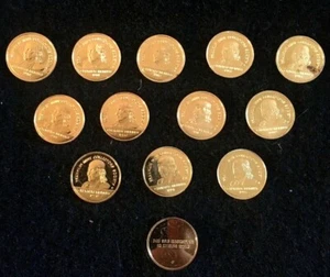 13 Franklin Mint 24 k plattiert Sterling Silber Collectors Society Münze - Bild 1 von 3