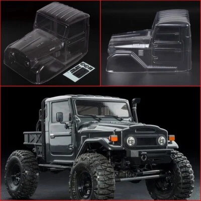 313mm Clear Crawler Body w/ Stickers 1/10 Off Road Toyota FJ40 SCX10 II TRX4 DIY - Image 1 of 4