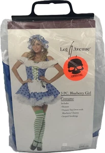 Blueberry Girl Adult Women's Alluring 3 Piece Costume - Blue/White - Medium 8/10 - Picture 1 of 1