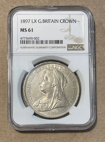 Great Britain - 1897 LX Silver Crown (NGC MS 61) Cover