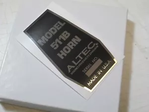 ALTEC 511B Loudspeaker Driver Horn "DECAL" BEST MADE New! - Picture 1 of 1