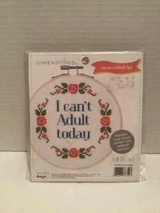 Dimensioni ""I Can't Adult Today"" Kit punti croce 6" 72-76350 (NUOVO DI ZECCA) - Foto 1 di 3