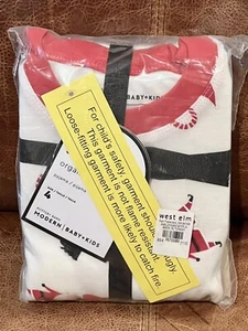 NEW West Elm x Pottery Barn Kids Smiley Santa 2pc Pajama Set, Size 4, Christmas - Picture 1 of 2