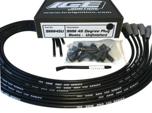 ICE PRO 100 9 mm DIY Ignition Leads - V8 UNIVERSAL, HEI, 45 DEG Spark Plug Boot - Picture 1 of 6