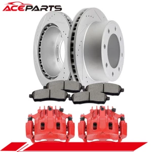 Rear Brake Rotors + Brake Calipers + Disc Pad For Ford F-250 F-350 Super Duty - Foto 1 di 8