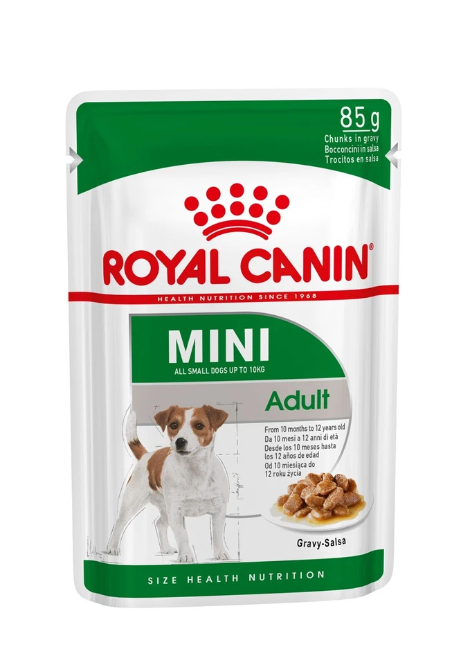 ROYAL CANIN Wet Dog Food Size Health Mini Breed Adult in Gravy 12 x 85g Pouches - Image 1 of 1