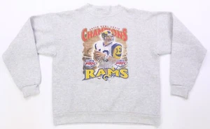 Rare Vintage Kurt Warner St. Louis Rams Super Bowl Champs Sweatshirt 90s YTH XL - Picture 1 of 10