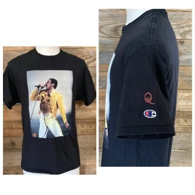 Champion Queen Freddie Mercury Band Music LARGE Classic Rock T-Shirt Rhapsody - Image 1 of 4