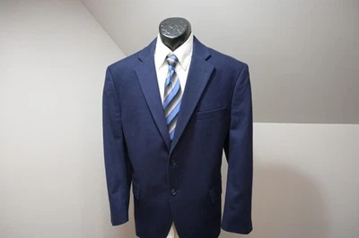 Jos A Bank Blazer Wool Cashmere 2 Button Sports Jacket Dark Blue Mens 44 Short - Image 1 of 4