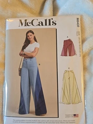 MCCALLS PATTERN 8408  PANTS SHORTS   MISSES SIZES  16 18 20 22 24  UNCUT - Image 1 of 2