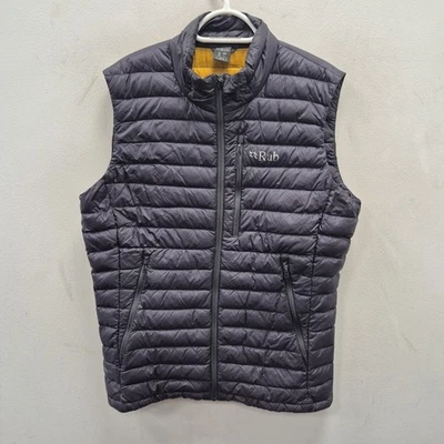 Rab Microlight Down Padded Puffer Steel Grey Vest Gilet Pertex Nikwax Medium - Image 1 of 4