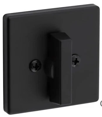 Kwikset Matte Black One-Sided Privacy Deadbolt Square Rose 663SQT-514.DS - Image 1 of 2