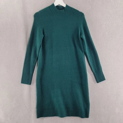 J Crew Dress Womens XS Green NEW Extra Soft Wool Blend Mock Neck Midi Sweater - Image 1 of 4