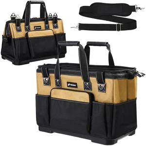 17 IN Large Tool Bag For Men Heavy Duty Drill Bag Tool Bag Organizer Wide Mou... - Picture 1 of 7