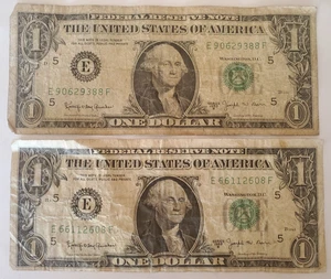 Two 1963 E series Joseph W Barr One Dollar Bills - Picture 1 of 2