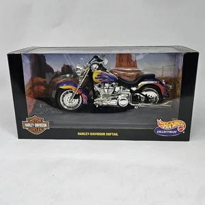 Hot Wheels 1999 Harley Davidson Softail Purple With Orange Flames 1:10 Diecast   - Picture 1 of 10
