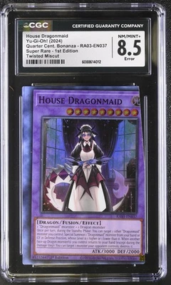 Yu-Gi-Oh! House Dragonmaid Twisted Miscut Error RA03-EN037 Super Rare  CGC 8.5 - Image 1 of 2