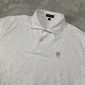 Peter Millar Golf Polo Shirt Mens Large Golf Crown Crafted Music Print AOP L - Picture 1 of 15