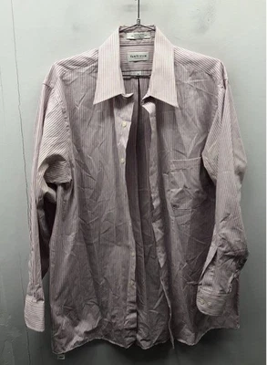 Camisa de vestir Van Heusen Pinpoint Oxford a rayas con botones talla 16 32/33 Foto 1 de 3