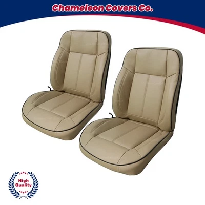 2006 - 2010 Fits Hummer H3 Front Side Bottom & Top Leather Seat Covers TAN - Image 1 of 4
