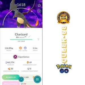 Pokémon Go - Shiny Charizard gigantamax Background - Trade Registered - Picture 1 of 1