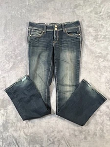 Refuge Women’s Knock Out Skinny Boot Cut Jeans 10L 34x34 Distressed Cowgirl Long - Picture 1 of 11