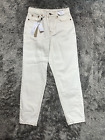 Topshop Mom High Waist Tapered Leg Jeans In Off White Size Petite W 24 x L 28