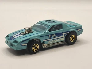 1983 Hot Wheels Blown Camaro Z-28 Turquoise w Blue Stripes Diecast Gold Wheels - Picture 1 of 5