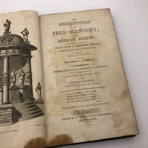 The Constitution of Free-Masonry, Ahiman Rezon ~ L Dermott ~ 1801 ~ Masonic Rare - Picture 1 of 22