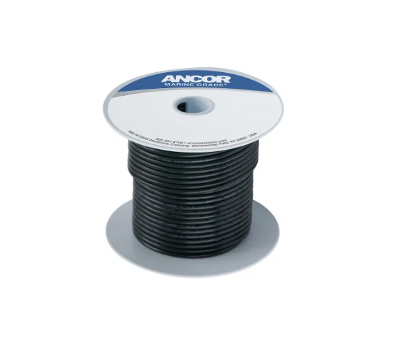 Cable de batería marina de cobre estañado calibre 8 AWG cable de barco por pie anclaje negro Foto 1 de 1