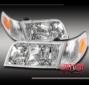 FOR 98-11 FORD CROWN VICTORIA REPLACEMENT HEADLIGHTS W/CORNER SIGNAL LAMP CHROME - Picture 1 of 4